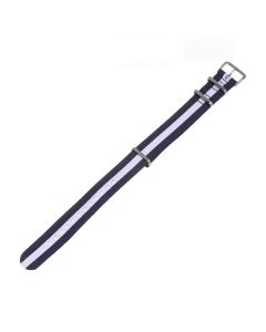 22 mm tumesinine valge tumesinine tekstiilkellarihm