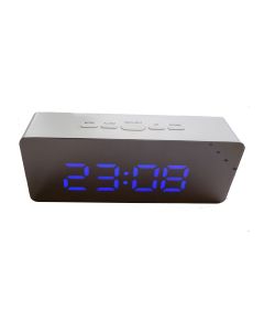Valge äratuskell LED numbritega